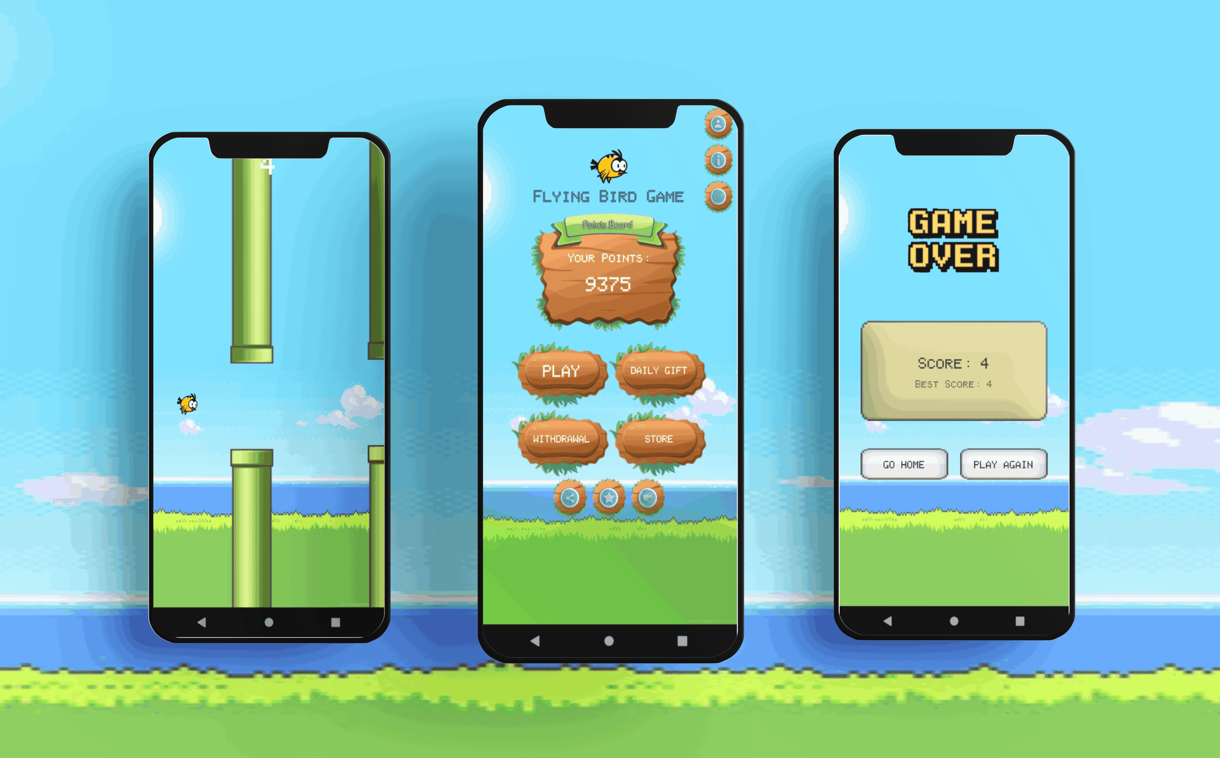 Flying Bird Game - Play to Earn Bitcoin with Admin Panel and Admob - 6