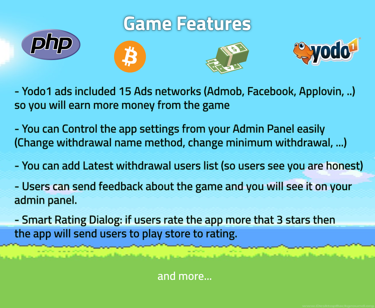 Flying Bird Game - Play to Earn Bitcoin with Admin Panel and Admob - 4