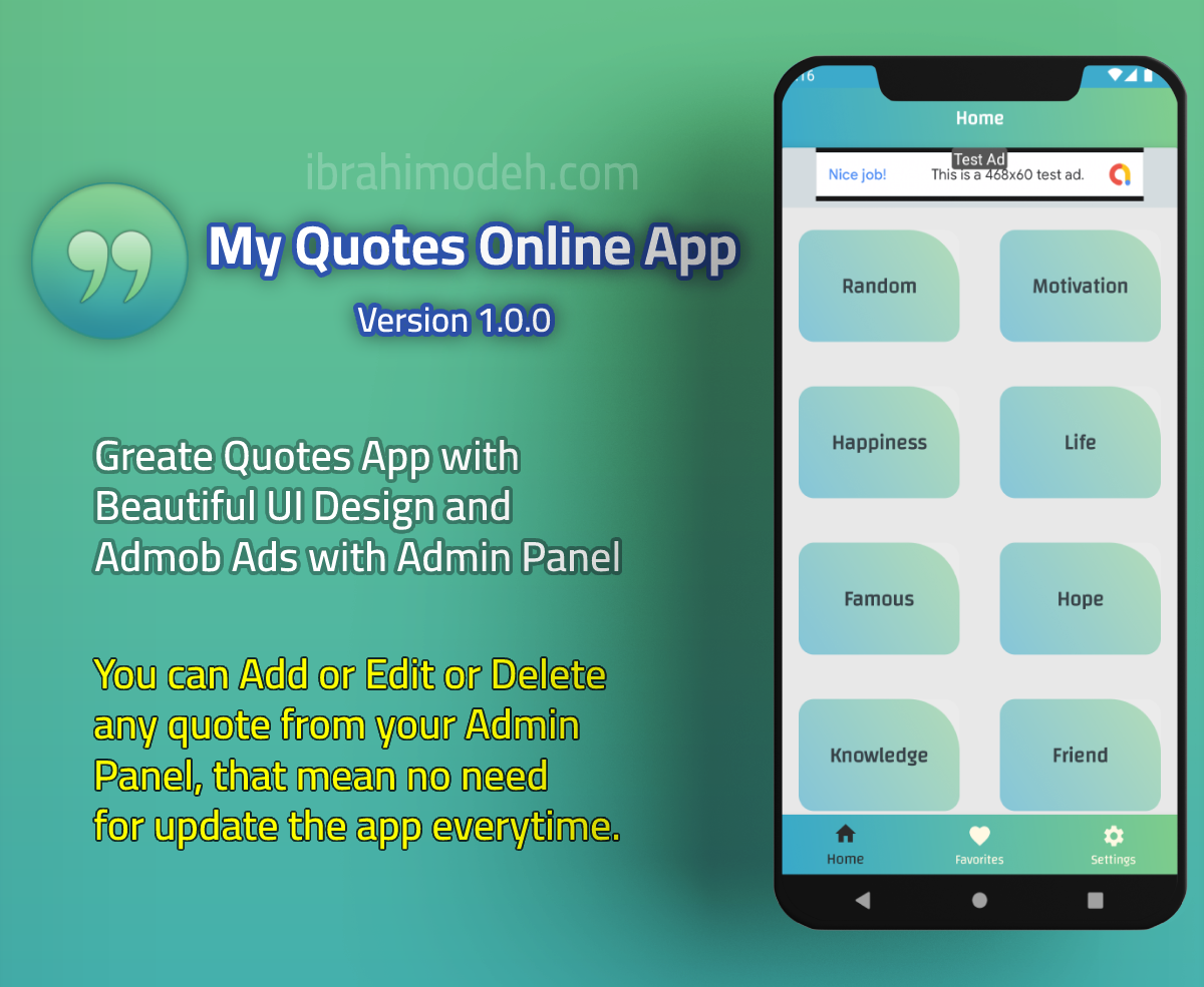 My Quotes Online App with Admin Panel and Admob - 3