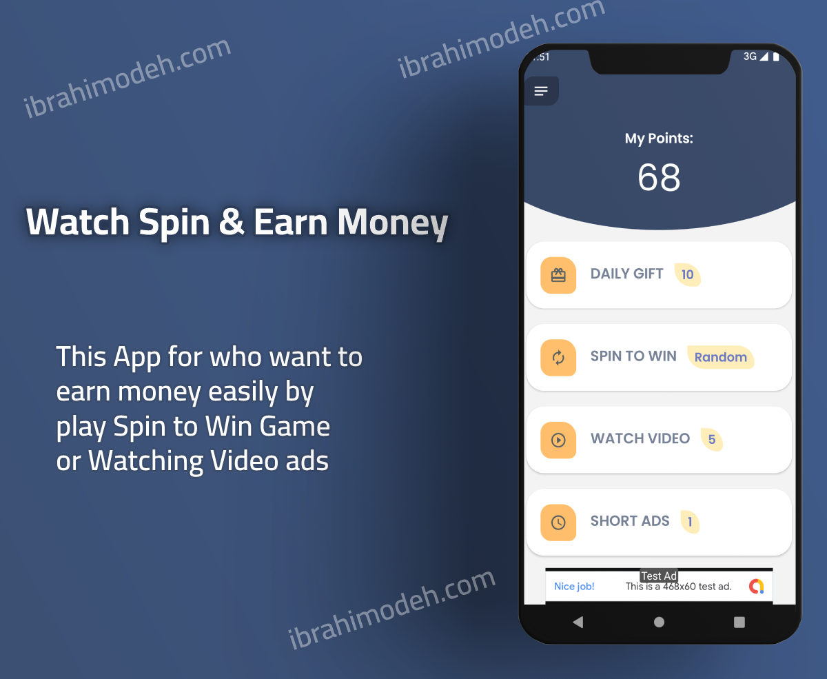 Watch Spin And Earn Money App with Admob - 3
